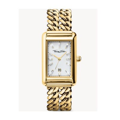 Reloj Thomas Sabo Mujer Elegance Rectangular Acero En Tono Dorado 22mm Ref: WA0429-291-207