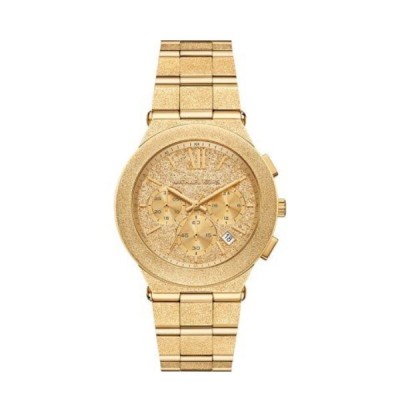 Reloj Michael Kors Mujer Billie Oversize Acero Tono Dorado Esmerilado Cronógrafo 40mm Ref: MK7556