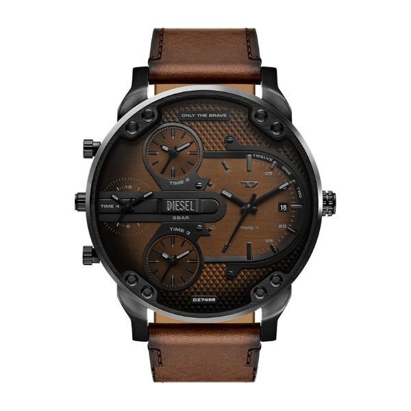 Reloj Diesel Caballero Mr. Daddy Slim Piel y Esfera Marrón 54mm Ref: DZ7492