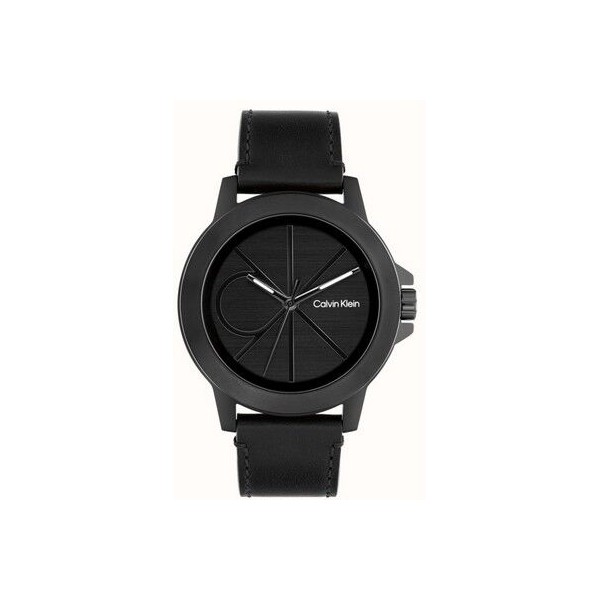 Reloj Calvin Klein Caballero Reset Acero Negro Piel Negro 42mm Ref: 25200525