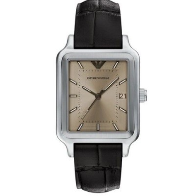 Reloj Emporio Armani Diego Piel Marrón Esfera Rectangular Vintage 36mm Ref: AR11756