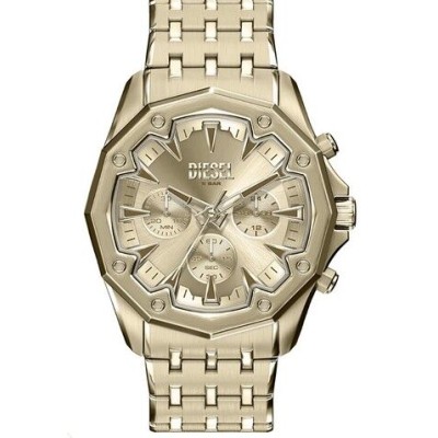 Reloj Diesel Stinger Caballero Acero Ip Dorado Cronógrafo 46mm Ref: DZ4707