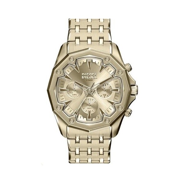 Reloj Diesel Stinger Caballero Acero Ip Dorado Cronógrafo 46mm Ref: DZ4707