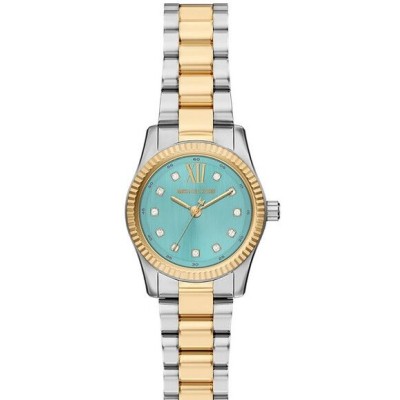 Reloj Michael Kors Lexington Petite Mujer Bicolor Acero/IP Dorado Con Incrustaciones Esfera Turquesa 26mm Ref: MK7579