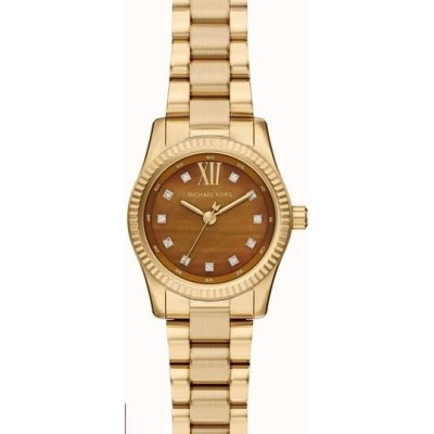 Reloj Michael Kors Lexington Mujer Acero Ip Dorado Esfera Ojo De Tigre 26mm Ref: MK7578