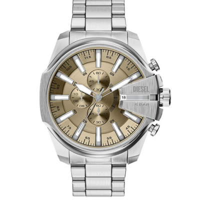 Reloj Diesel Caballero Mega Chief Slim Acero Esfera Champagne Cronógrafo 48mm Ref: DZ4702