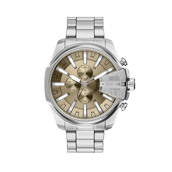 Reloj Diesel Caballero Mega Chief Slim Acero Esfera Champagne Cronógrafo 48mm Ref: DZ4702