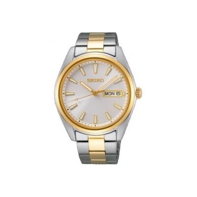 Reloj Seiko Caballero Bicolor Acero/IP Dorado Doble Calendario Cristal Zafiro 40,2mm Ref: SUR446P1