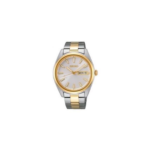 Reloj Seiko Caballero Bicolor Acero/IP Dorado Doble Calendario Cristal Zafiro 40,2mm Ref: SUR446P1