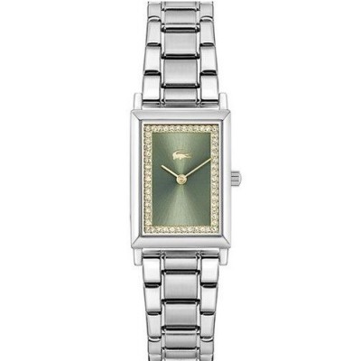 Reloj Lacoste Mujer Catherine Acero Caja Rectangular Esfera Verde Con Incrustaciones 28,3mm Ref: 2001406