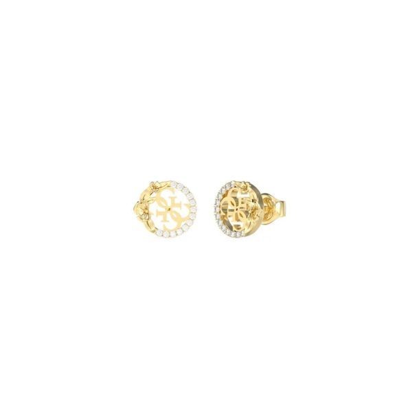 Pendientes Guess Mujer 4Love Acero Dorado Logos 4G y Circonitas Blancas Ref: JUBE05041JWYGT-U