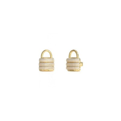 Pendientes Guess Mujer My Secret Candado Acero Baño Oro Con Circonitas Blancas Ref: JUBE05419JWYGT-U