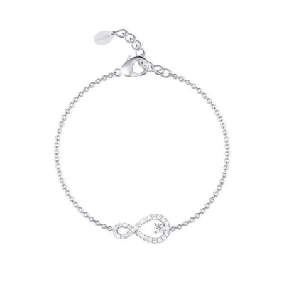 Pulsera Mabina Mujer Endless Infinito Plata De Ley Con Circonitas Blancas Ref: 533235