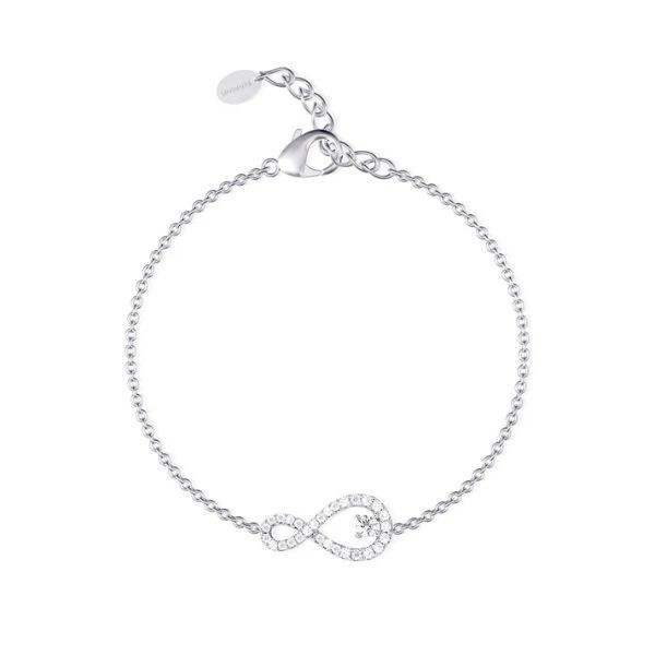 Pulsera Mabina Mujer Endless Infinito Plata De Ley Con Circonitas Blancas Ref: 533235