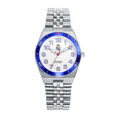 Reloj Viceroy Real Madrid Cadete Caja De Acero Y Brazalete De Acero Blanca Azul 37mm Ref: 41154-05