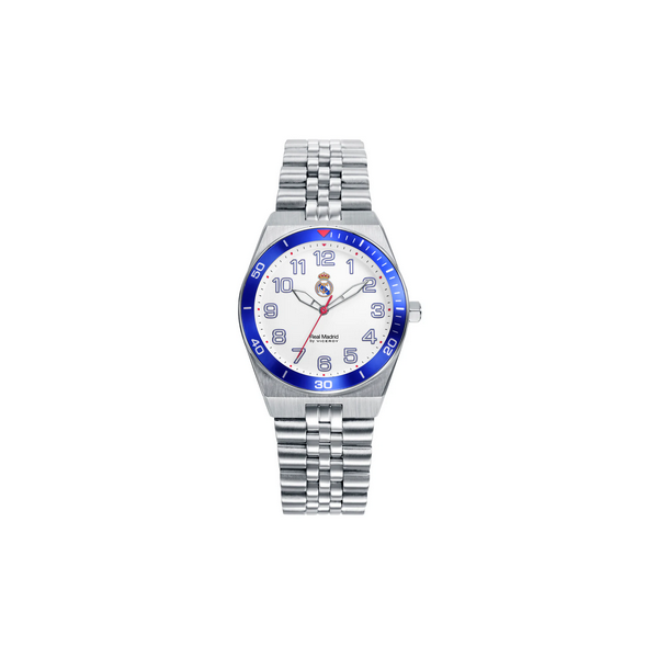 Reloj Viceroy Real Madrid Cadete Caja De Acero Y Brazalete De Acero Blanca Azul 37mm Ref: 41154-05