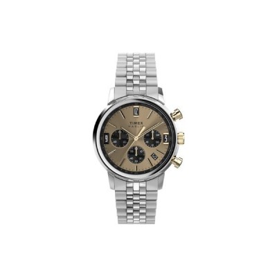 Reloj Timex Caballero Marlin Chronograph Acero Esfera Dorada Cronógrafo Negro 40mm Ref: TW2W60100