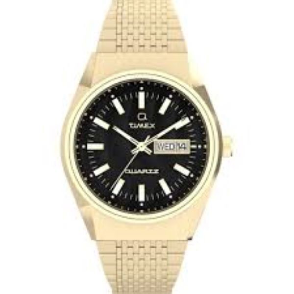 Reloj Timex Caballero Falcon Eye Acero Pvd Dorado Esfera Negra 38mm Ref: TW2W62500