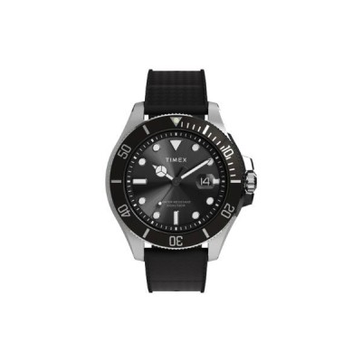 Reloj Timex Trend Caballero Harborside Coast Caucho, Esfera y Bisel Negro Acero 44mm Ref: TW2Y09200