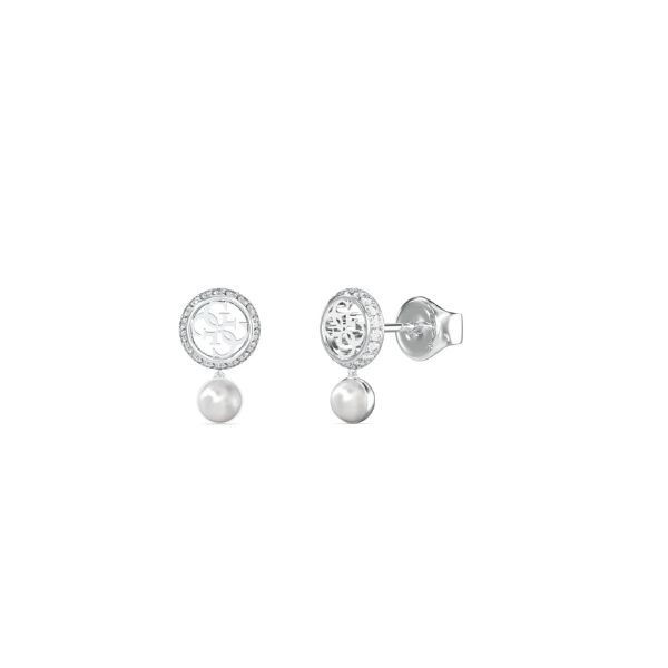 Pendientes Guess Mujer Tiny Pearly Acero Logo Con Circonitas Ref: JUBE05517JWRHT-U