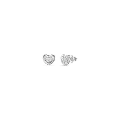 Pendientes Guess Mujer L.O.V.E. Corazones Acero Con Circonitas Blancas Ref: JUBE05466JWRHT/U