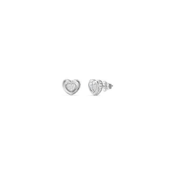 Pendientes Guess Mujer L.O.V.E. Corazones Acero Con Circonitas Blancas Ref: JUBE05466JWRHT/U