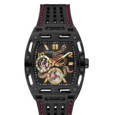 Reloj Caballero Phoenix Black Rubber Strap Black Stainless Steel 43mm Ref: GW0857G1