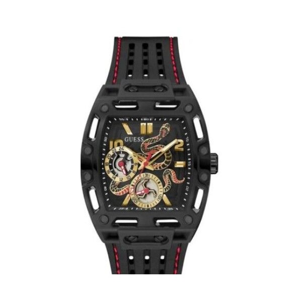 Reloj Caballero Phoenix Black Rubber Strap Black Stainless Steel 43mm Ref: GW0857G1