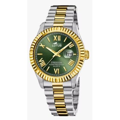 Reloj Lotus Caballero Freedom Bicolor Acero/IP Dorado Esfera Verde 41,5mm Ref: 19003/3