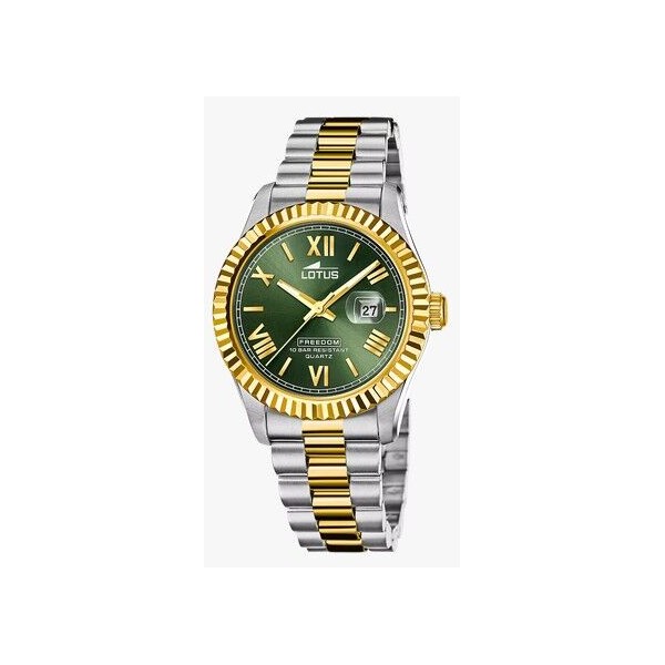 Reloj Lotus Caballero Freedom Bicolor Acero/IP Dorado Esfera Verde 41,5mm Ref: 19003/3