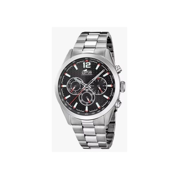 Reloj Lotus Caballero Minimalist Acero Esfera Negra Cronógrafo 43mm Ref: 18152/D