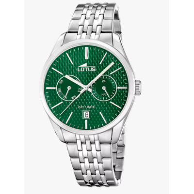 Reloj Lotus Caballero Multifunction Collection Acero Esfera Verde Multifunción 42mm Ref: 19072/3
