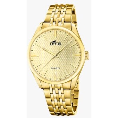 Reloj Lotus Caballero Minimalist For Him Acero Ip Dorado Esfera Dorada 42mm Ref: 19066/1