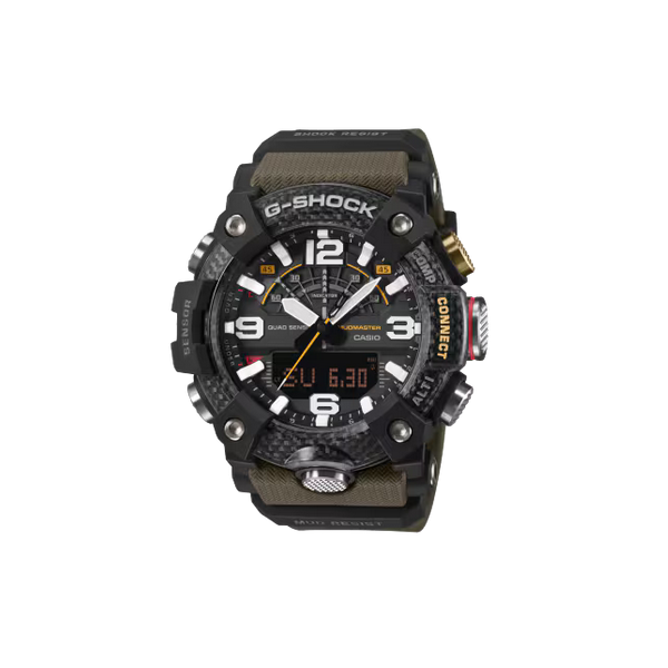 Reloj G-Shock Master Of G Mudmaster Cristal Esférico Bisel Fibra De Carbono 55.4 × 51.3 × 19.4 mm Ref: GG-100X-1A3ER