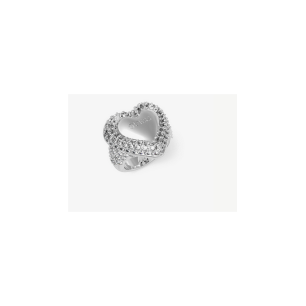 Anillo Guess Mujer Beloved Corazón En Forma De Sello Acero Pavé Circonitas Blancas Talla 52 Ref: JUBR05019JWRH-52