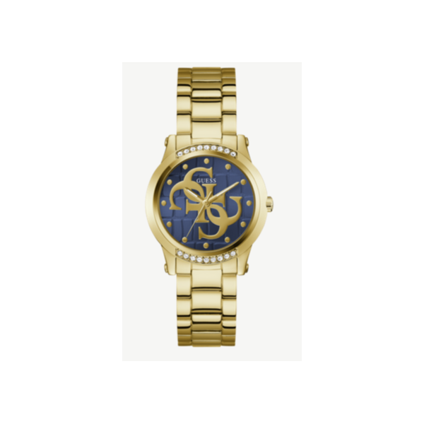 Reloj Guess Annette Mujer Acero IP Dorado Esfera Cocodrilo Azul Con Logos 4G 36mm Ref: GW0861L6