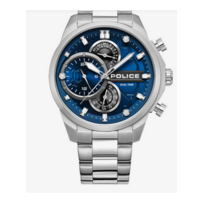 Reloj Police Caballero Reactor Acero Esfera Azul Mate Intenso Multifunción 46mm Ref: PEWGK0039207