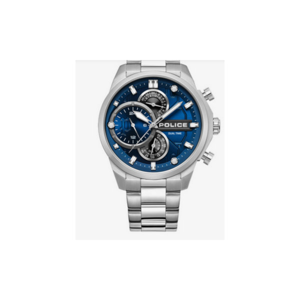 Reloj Police Caballero Reactor Acero Esfera Azul Mate Intenso Multifunción 46mm Ref: PEWGK0039207