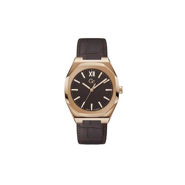 Reloj Guess Coussin Sleek Caballero Piel Marrón Esfera Marrón Acero Rose 42mm Ref: Z26005G4MF