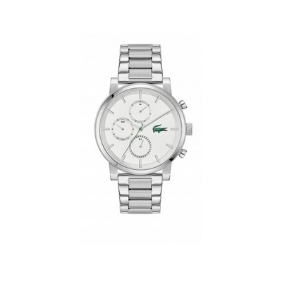 Reloj Lacoste Caballero Replay Acero Esfera Plateada Multifunción 44mm Ref: 2011452