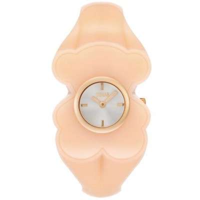 Reloj Tous analógico de acero dorado y policarbonato rosa T. L Bear Folks Ref: 3000147100