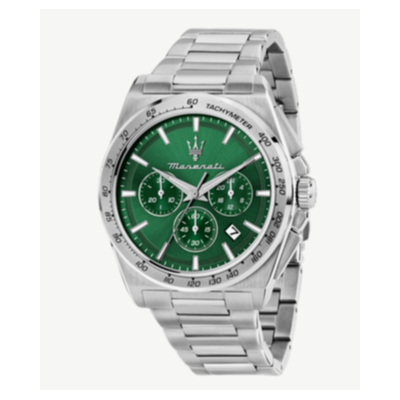 Reloj Maserati Caballero Velocitá Acero Esfera Verde Cronógrafo 43mm Ref: R8873652013