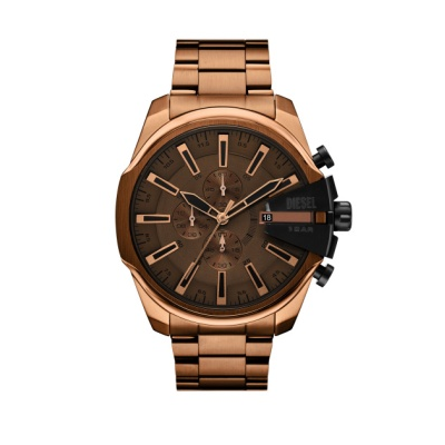 Reloj Diesel Caballero Spiked Cronógrafo Acero IP Marrón 49mm Ref: DZ4697