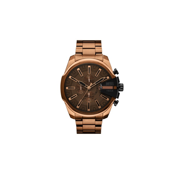 Reloj Diesel Caballero Spiked Cronógrafo Acero IP Marrón 49mm Ref: DZ4697