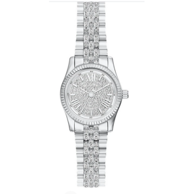Reloj Michael Kors Mujer Lexington Petite Acero IP Esfera Pavé Incrustaciones Circonitas Blancas En Brazalete 26mm Ref: MK7577