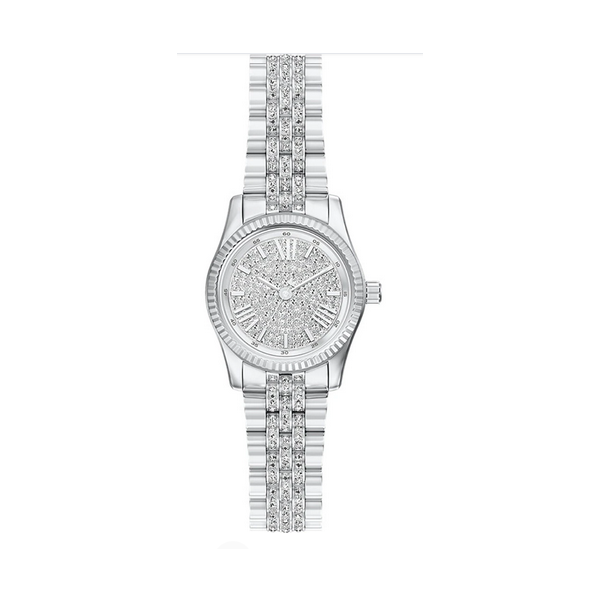 Reloj Michael Kors Mujer Lexington Petite Acero IP Esfera Pavé Incrustaciones Circonitas Blancas En Brazalete 26mm Ref: MK7577