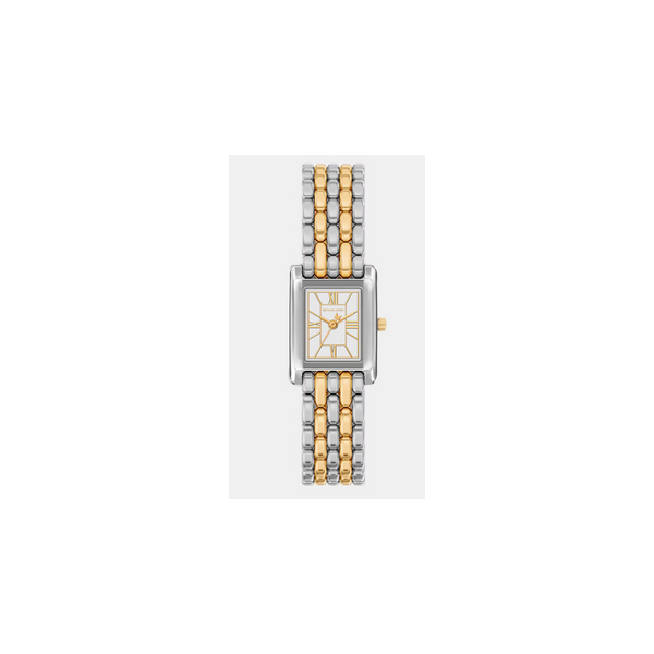 Reloj Michael Kors Mujer Essex Petite Bitono Acero/IP Dorado Caja Rectangular Esfera Blanca 20mm Ref: MK4999