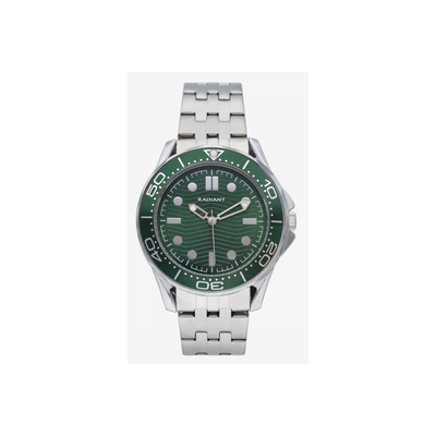 Reloj Radiant Caballero Chris Caja De Metal Correa De Acero Esfera Verde 42mm Ref: RA653203