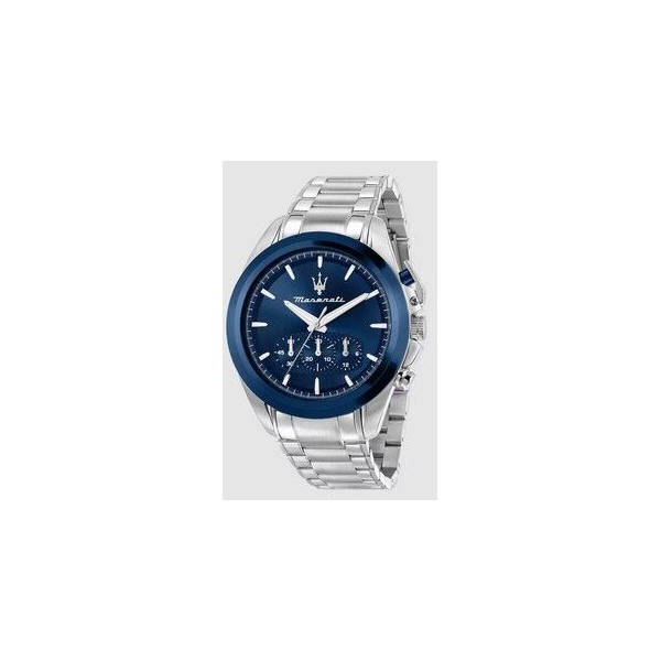 Reloj Maserati Caballero Traguardo Acero Esfera y Bisel Azul Marino Cronógrafo 43mm Ref: R8873612067
