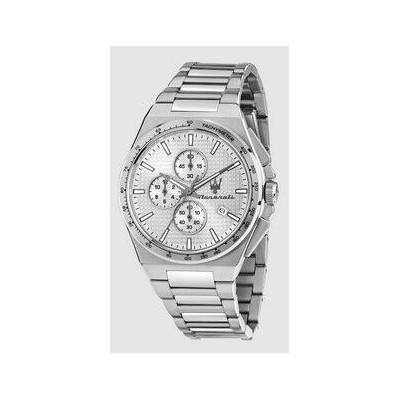 Reloj Maserati Caballero Velocitá Slim Acero Con Perfil Extrafino De 9,9mm Cronógrafo Esfera Plateada 41mm Ref: R8873653005